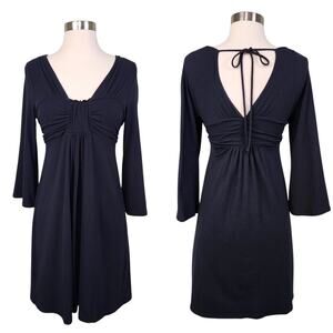 Ella Moss Womens Dress Size Medium Black Babydoll Flared Sleeves Whimsygoth